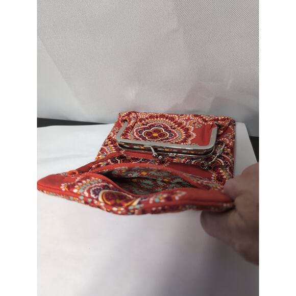 Vera Bradley Paprika Orange Pattern Card Holder Coin Purse - Picture 4 of 5